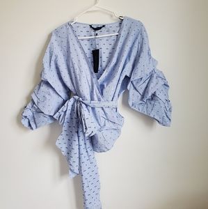 ZARA Woman Kimono Wrap Size Medium Blouse